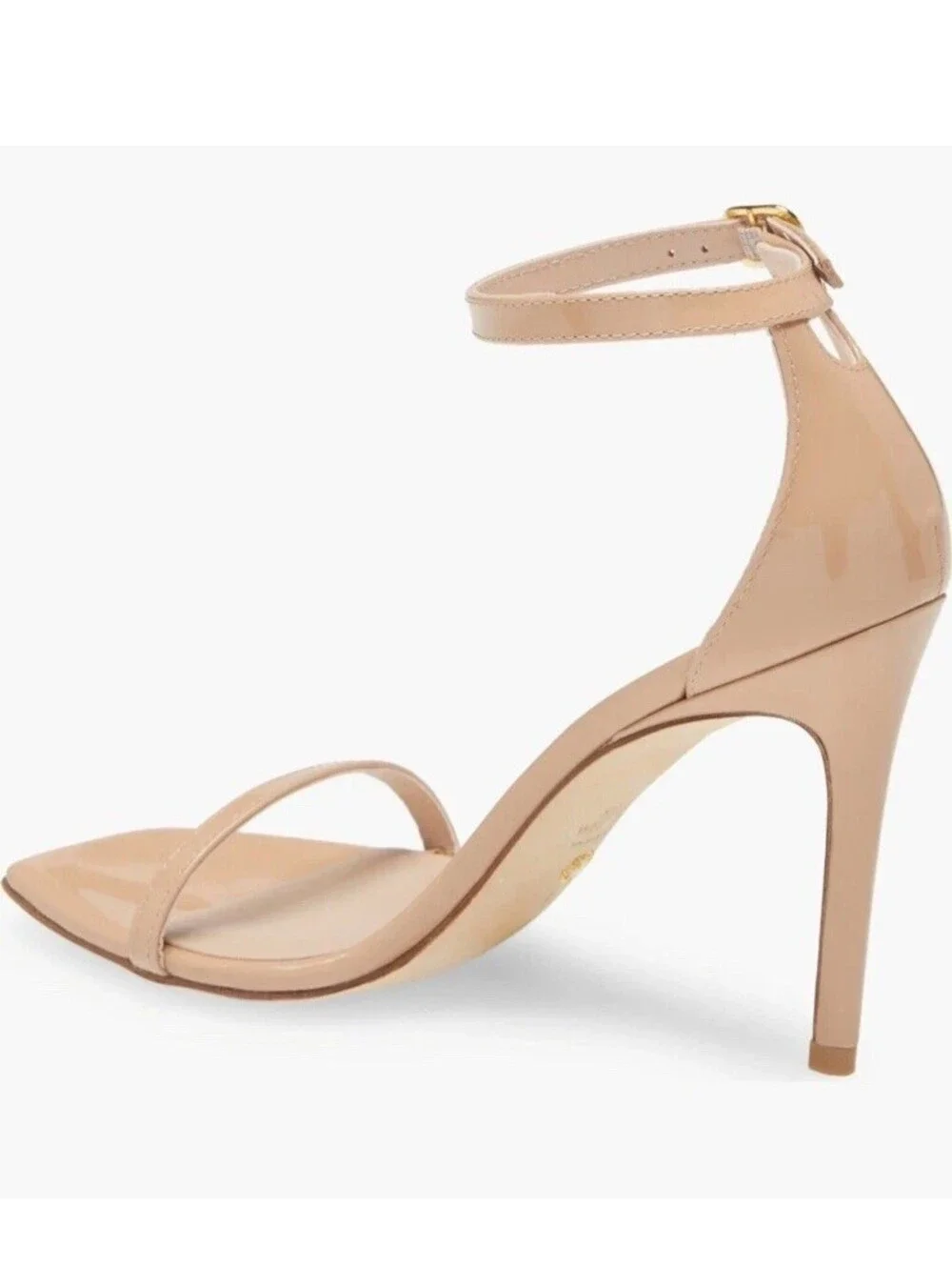$475 Stuart Weitzman 100 Shoes 9.5 B Nudistcurve Ankle Strap Heels Sandals
